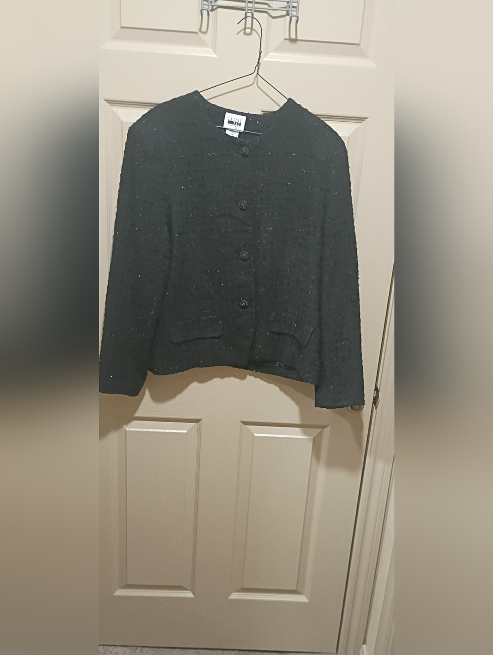 Vintage Leslie Fay Black Women's Plus Size 18 Sparkle Jacket Blazer